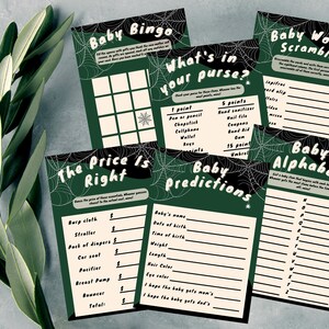 Halloween Baby Shower Games, A Little Boo Baby Shower Games, Gothic Baby Shower Game Bundle, Printable Baby Shower Game, Gender Neutral