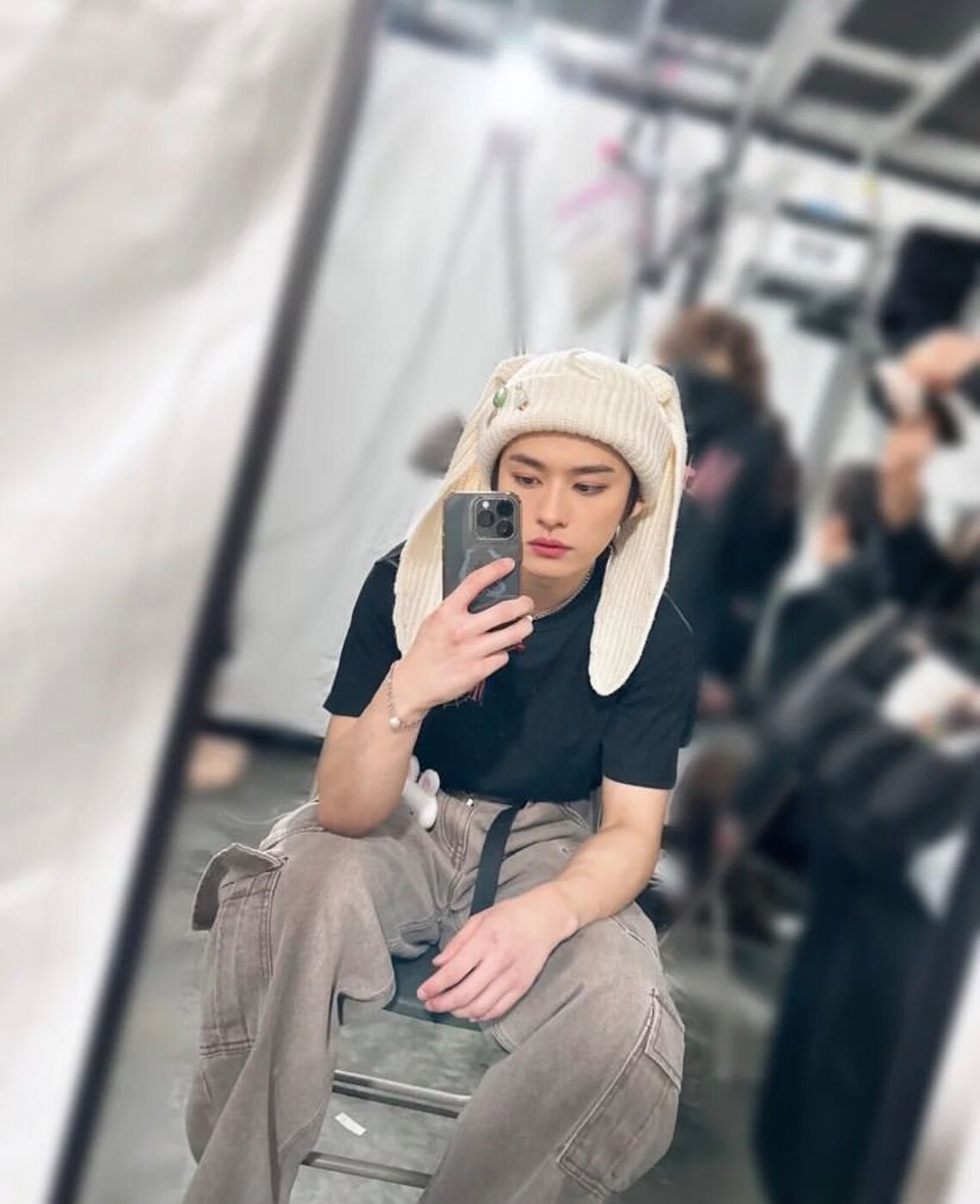 Bunny Beanie, Stray Kids Lee Know Loverboy Bunny Hat Knitting Pattern ...