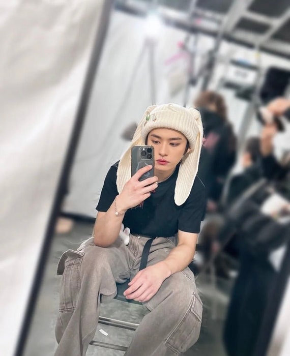 Bunny Beanie, Stray Kids Lee Know Loverboy Bunny Hat
