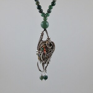 Sterling Silver &quot;Fairy Rings&quot; Necklace with Imperial Jasper