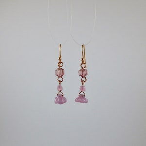 Glass &quot;Liquid Lilac&quot; Earrings on Rose Gold