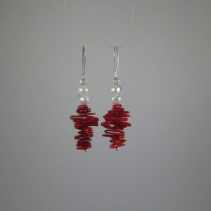 Sea Coral " Twins on Coral" Earrings on Sterling Silver