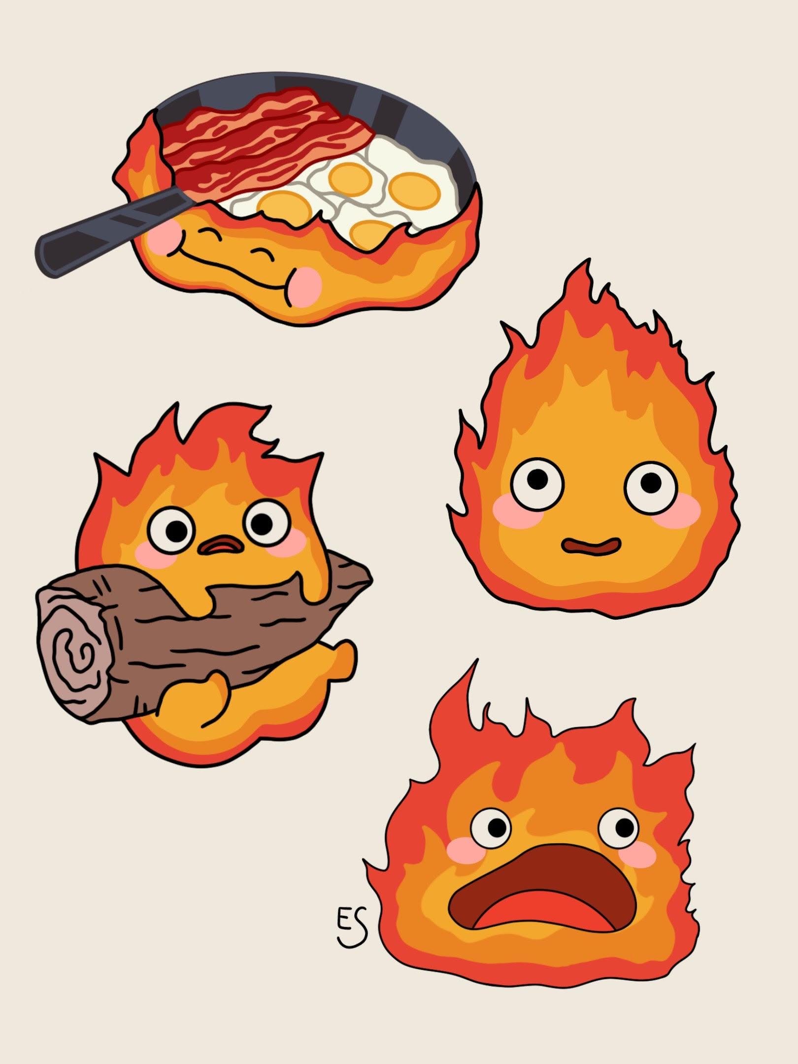 カルシファーステッカーシート、ハウルの動く城、スタジオジブリ、4