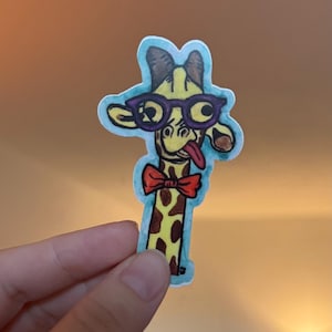 Girafsticker, sticker dieren in het wild, leuke en speelse originele kunst, 3&quot; duurzame sticker voor laptop, waterfles, notebook en meer