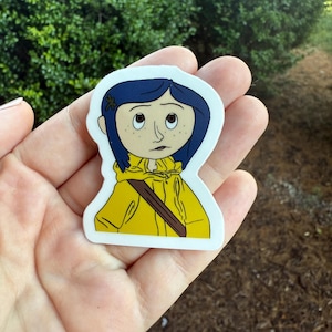 Coraline Sticker, Halloween Decal, Adventurous Cartoon Character, Family Horror, Sticker for Laptop, Water Bottle, Notebooks, & More