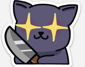 Cat Knife Sticker