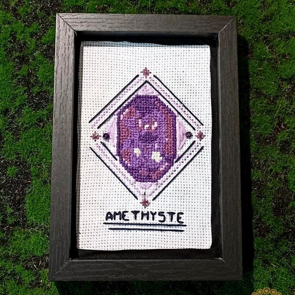 Tableau Broderie - AMETHYSTE - avec "Améthyste"