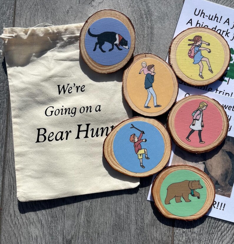We're Going on a Bear Hunt Story Sack - Handmade Log Slices - Etsy UK