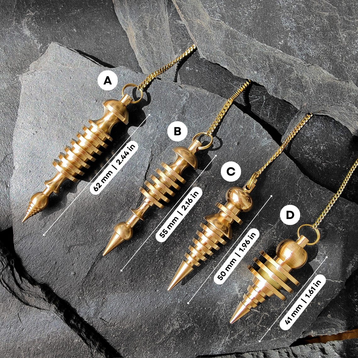 Brass Dowsing Pendulum + FREE PDF Guide - Divination Tool for Energy ...