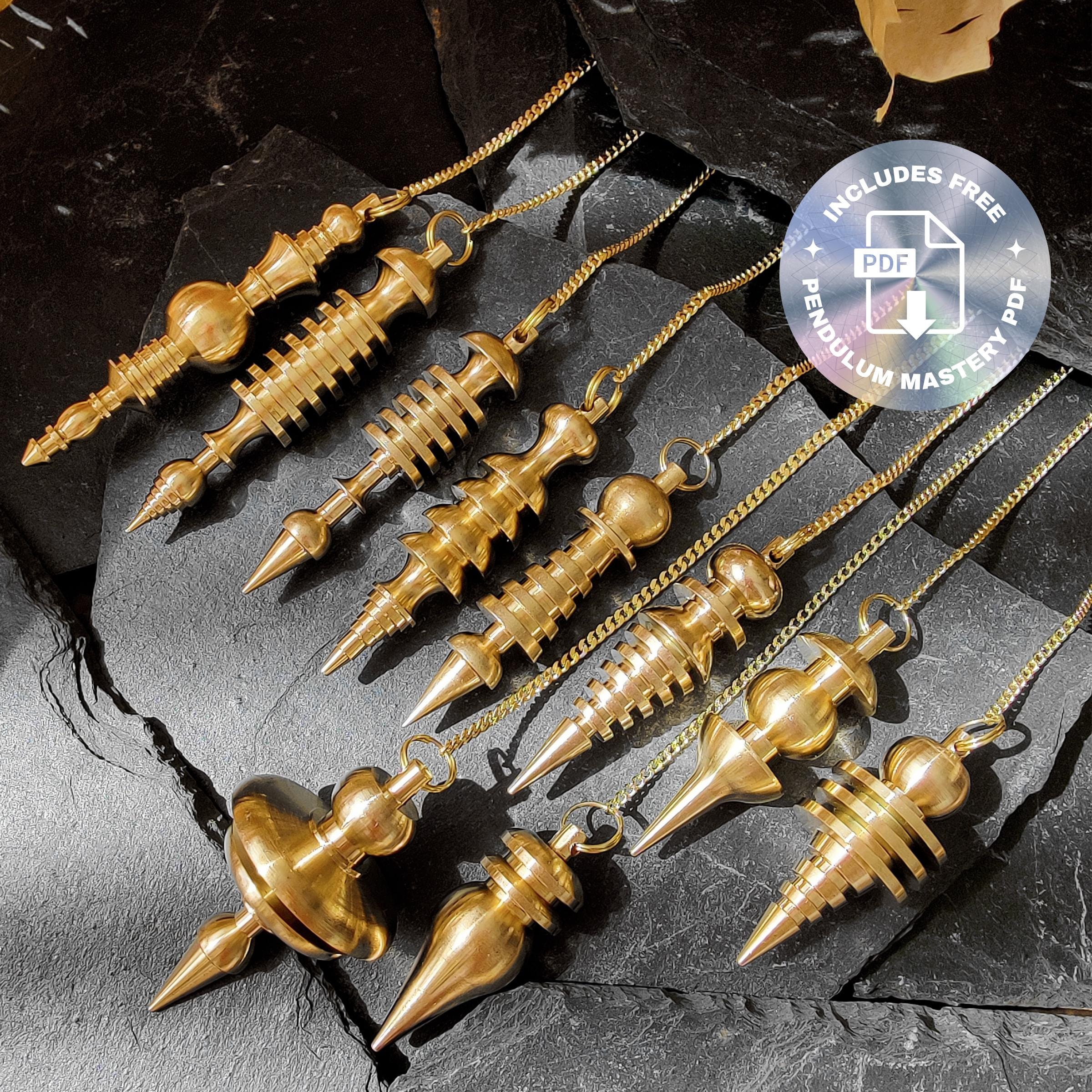 Brass Dowsing Pendulum + FREE PDF Guide - Divination Tool for Energy ...