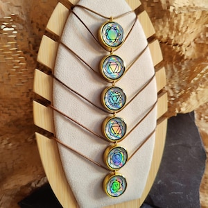 Chakra Orgonite Pendant: Sacred Geometry Energy Amulet