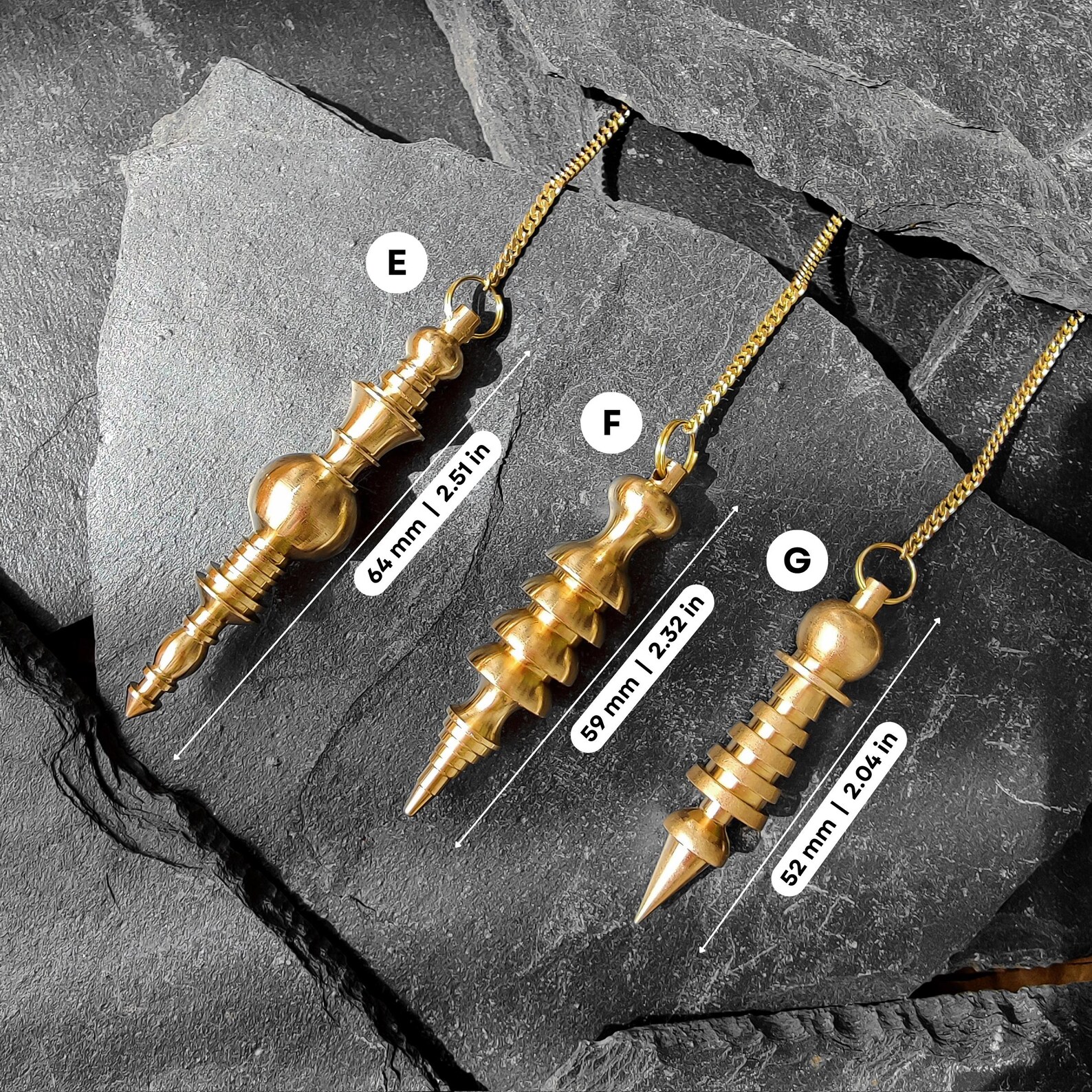 Brass Dowsing Pendulum + FREE PDF Guide - Divination Tool for Energy ...