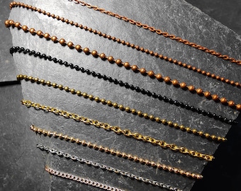 Chain for Orgonite Pendant – Add-On Accessory | 1.5mm–3mm Sizes | Copper, Gold, Black, Silver, Bronze, Colorful Ball Chains