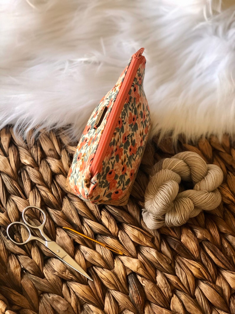 Rosa Notions Pouch Small Zip Bag READY TO SHIP Rifle Paper Co Coin Purse Gadget Pouch Floral Notions Pouch Floral Bag