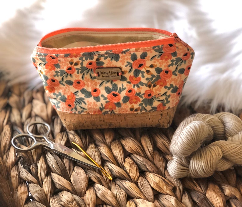 Rosa Notions Pouch Small Zip Bag READY TO SHIP Rifle Paper Co Coin Purse Gadget Pouch Floral Notions Pouch Floral Bag
