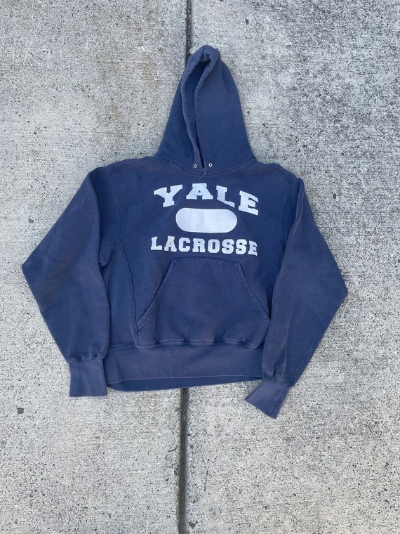 s Yale Lacrosse University Hoodie in Navy FADED to perfection   S