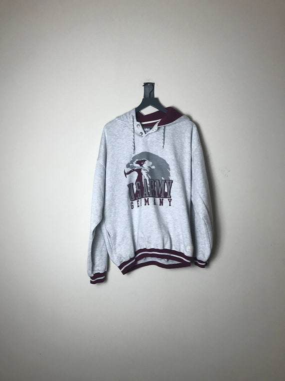 90s US ARMY Germany Hoodie in Heather Gray and Bur