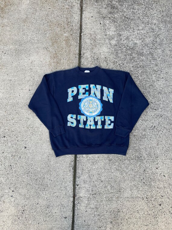 90s Penn State Sweatshirt in Navy - Boxy L