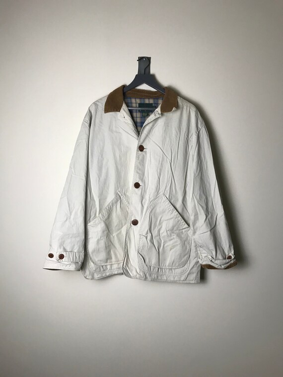 90s J Crew Jcrew Barn Jacket In Cream M Etsy