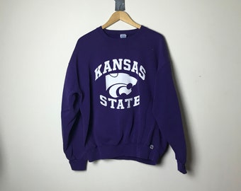 90s Kansas State Wildcats Sweatshirt in Purple - XL