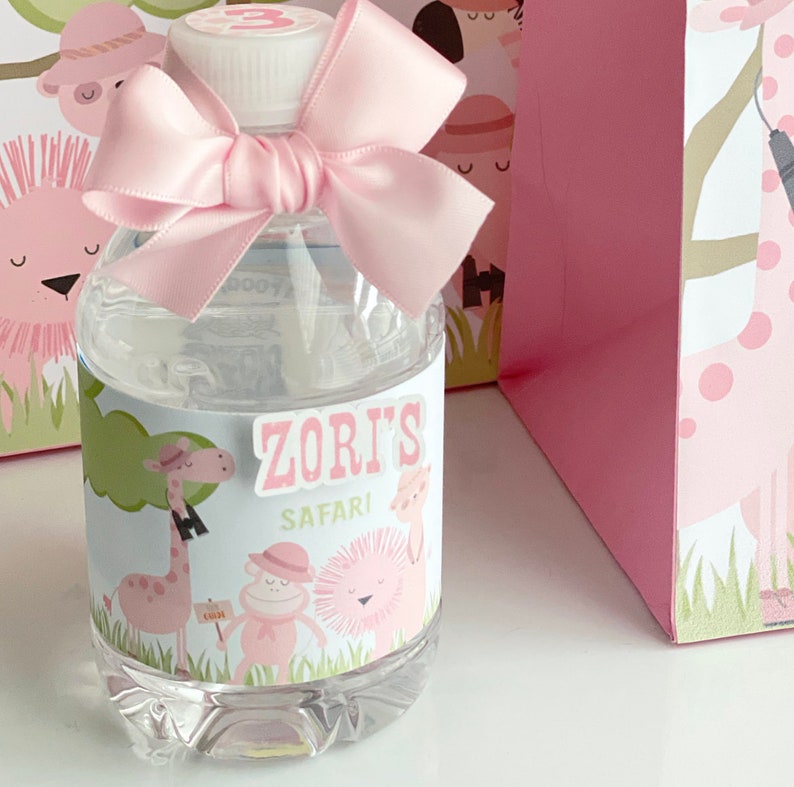 Pink Safari Animals Party for Girls Decorations Jungle Set Birthday Favor Pringles Pyramid Box