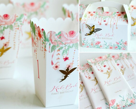 Fairy Garden Party decorations Set birthday water labels printed favor boxes custom boxes candy bar Il_570xn