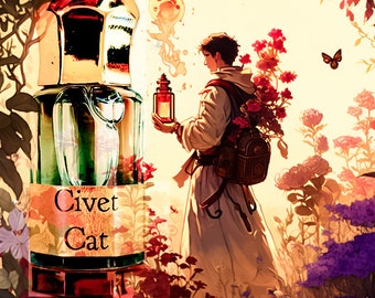 Perfume artesanal de óleo 6ml "Civet Cat Chypre" em óleo de jojoba orgânico e óleos essenciais. Por Meleg Perfumes.