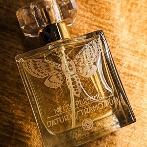 Handmade Perfume, “Datura Moon Flower,” with Ginger, Frankincense, Sandalwood, Orris Butter, Spices and Oud by Meleg Perfumes.