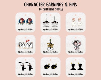 BOBO FREE | Mary Poppins Theme Earrings and Pins | Buy One Get One Free