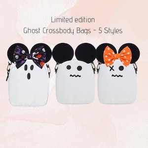 Mickey & Minnie Ghost Crossbody Bag – Halloween Disney-Inspired Purse | Adjustable Strap | 5 Cute Style