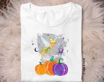 Calcomanía de Halloween lista para prensar DIY Tee Campanilla Calabazas