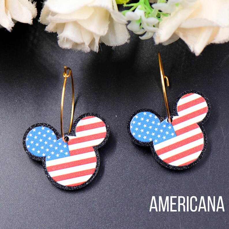 Pendientes de aro de Mickey Mouse - 4 estilos Americana