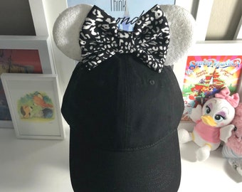 Black and White Mouse Ears Hat