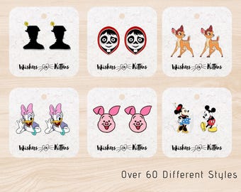 Character Acrylic Stud Earrings – Over 60 Styles – Mickey, Minnie, Stitch, Toy Story and More – Small Post Earrings – Nickel & Lead Free