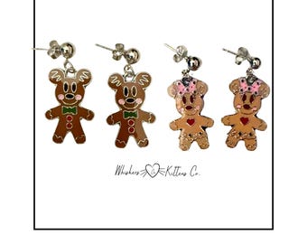 Holiday Gingerbread Dangle Studs – Two Styles