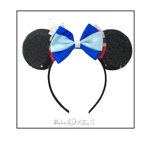 Warrior Princess Mouse Ears | Black Sequin Ears + Themed Bow