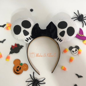 Halloween Plush Skull Mouse Ears Headband