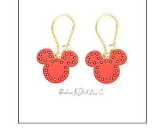 Colorful Enamel Mouse Shape Drop Fishhook Earrings - 4 colors