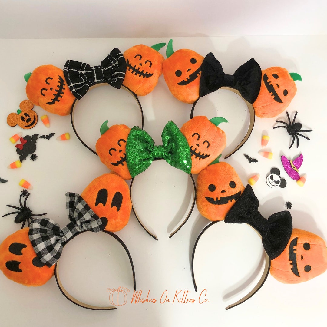 Plush Jackolantern Mickey Pumpkin Minnie Mouse Style Mouse Etsy