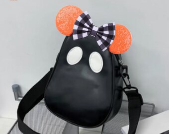 Halloween Minnie Ghost Zip Crossbody Bag
