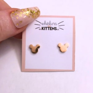 Rose Gold Mickey Post Miniature Earrings