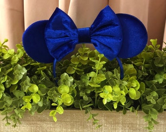Royal Blue Velvet Mouse Ears Headband | All Blue Mouse Ears