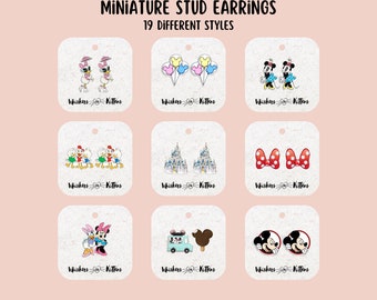Small Acrylic Stud Cartoon Character Theme Park Post Earrings