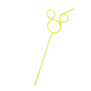 Mouse Shape Plastic Crazy Straws - Set of 2 same color