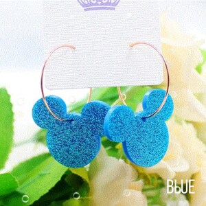 Pendientes de aro de Mickey Mouse - 4 estilos Blue