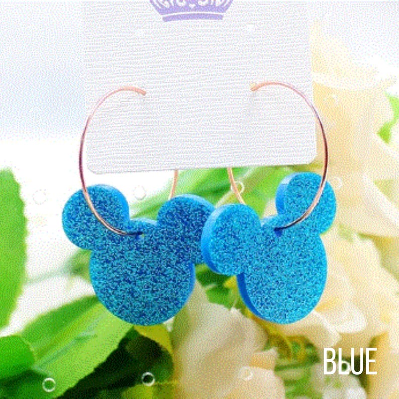 Pendientes de aro de Mickey Mouse - 4 estilos Blue