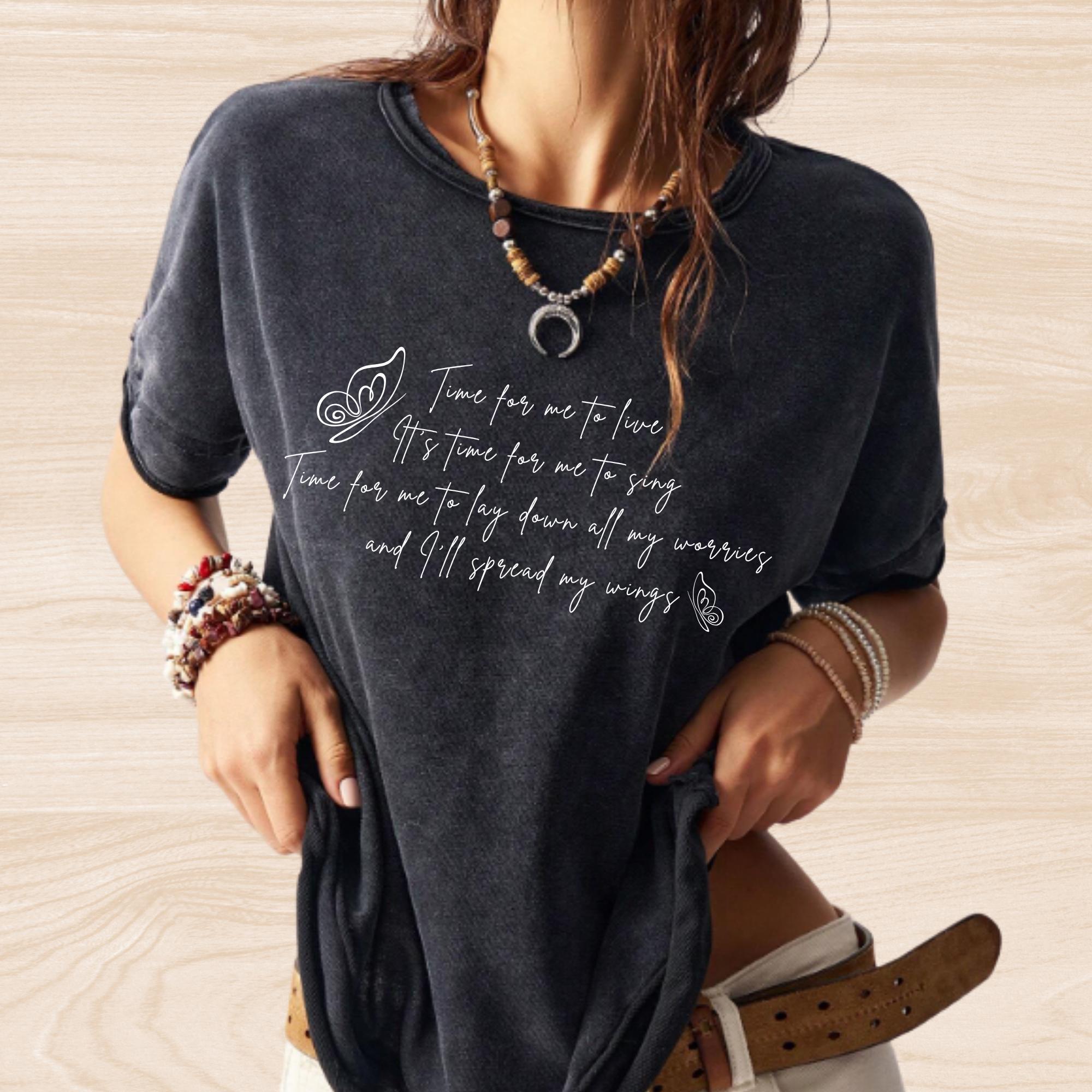 Jonas Brothers Time For Me To Fly Song Lyrics Tee - Concert Tee - Punk Style Jonas Brothers Shirt