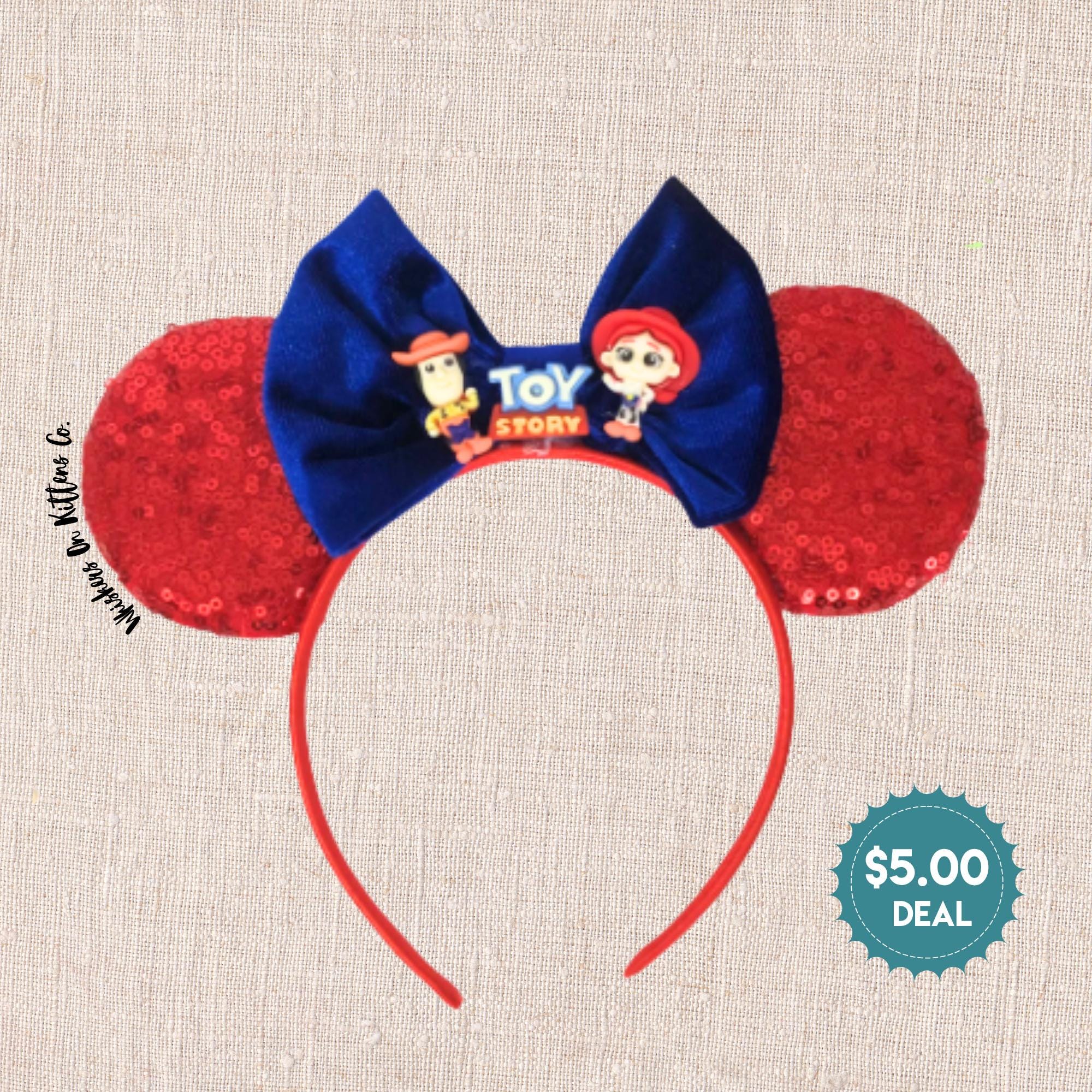 Red Sequin Character Mouse Ears Headband Toy Story Woody and  display picture 3