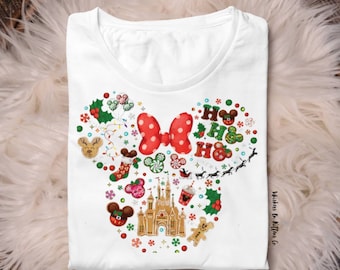 Ready to Press Character Decal DIY Tee  Minnie Head Christmas Disney Iron On Transfer