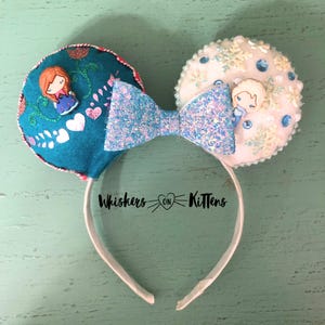 Frozen Sisters Elsa and Anna Minnie Mouse Ears Headband